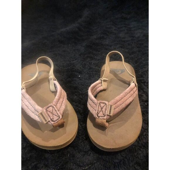 Quicksilver Toddler baby size 6 6c brown Flip flops Sandals - Picture 1 of 4